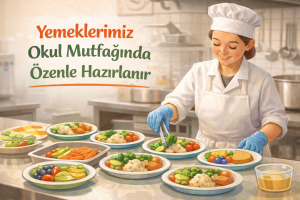 Eyüp Rami bölgesinde yemekleri okulda yapılan anaokulu